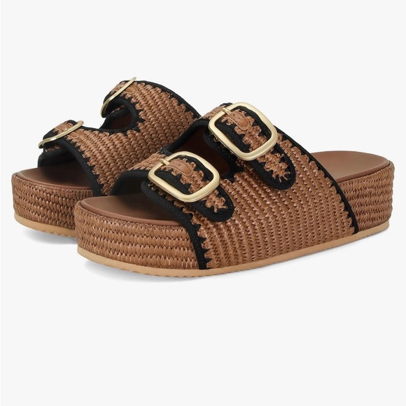 Women's Brown Woven Slide Sandals brand new - Picture 6 of 6